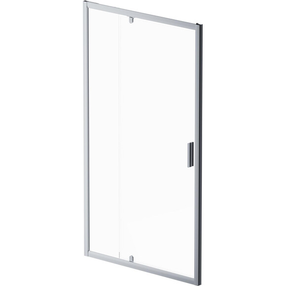 Душові двері Am.Pm Gem Solo Pivot W90UG-110-1P-195MT (110 см, прозоре скло, профіль хром матовий), Доступні розміри: 110, Колір виробника: сатин (хром матовий), фото 