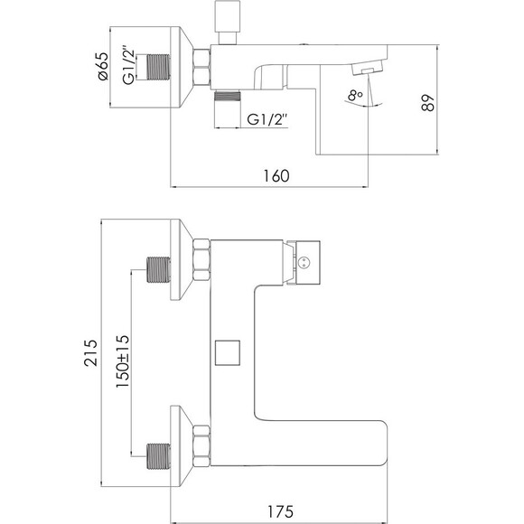 Смеситель для ванны Imprese Karlov Black Matt f03207610AA (черный матовый), фото 6