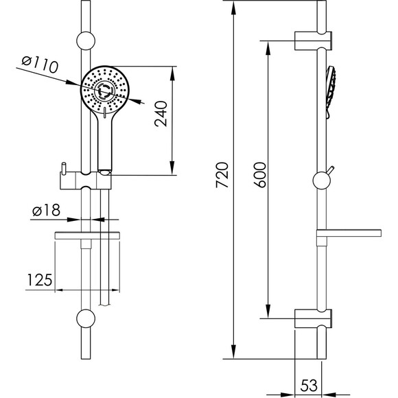 Змішувач для ванни Imprese Modus Chrome f04008201MD (f03208201SR+t03800101SR, з душовим гарнітуром), фото , изображение 4