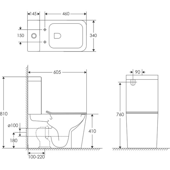 Безободковый унитаз-компакт Imprese Bilovec i11141 (с сиденьем), фото 2
