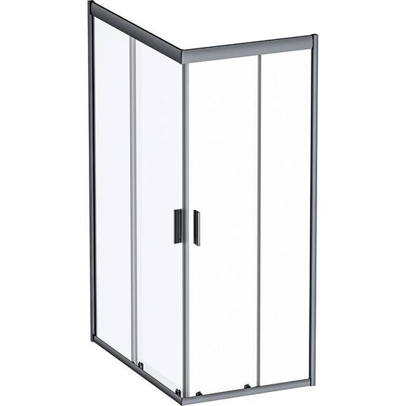 Душова кабіна Am.Pm Gem Square Slide W90UG-404-120280-BT (120x80 см, прозоре скло, профіль чорний матовий), Доступні розміри: 120 x 80, Колір виробника: чорний матовий, фото 