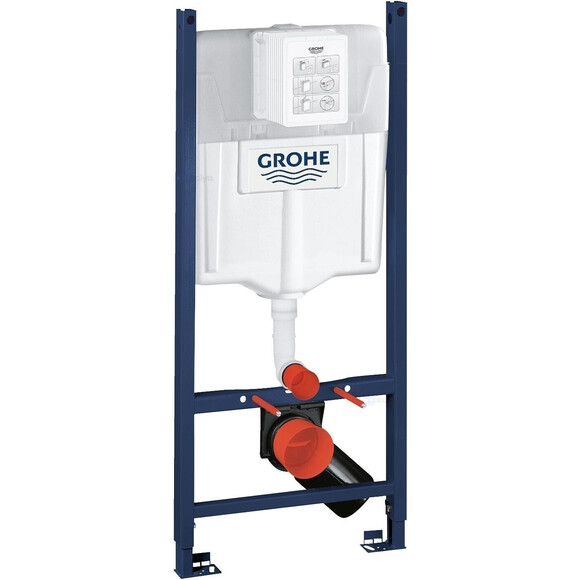 Інсталяція для унітазу 4 в 1 Grohe Rapid Sl 3884000G+38732SH0 (з клавішею змиву, прокладкою та кріпленням до стіни), Колір виробника: альпійський білий, фото , изображение 4