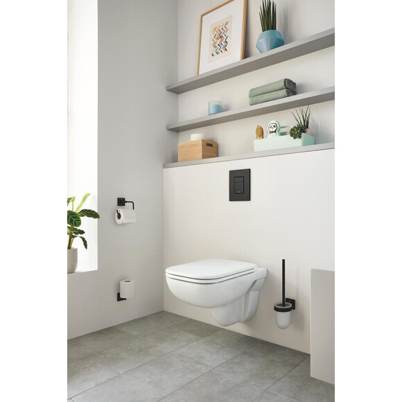 Держатель туалетной бумаги Grohe QuickFix Start Cube Black 409792430 (черный матовый, для запасного рулона), Цвет производителя: черный матовый, фото 2