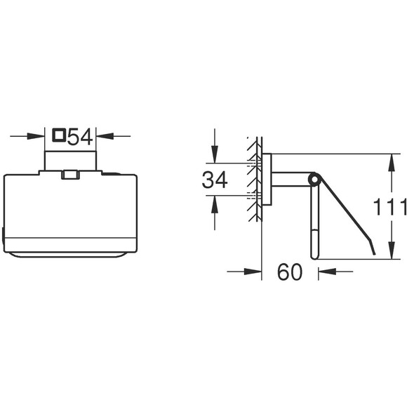Держатель туалетной бумаги Grohe QuickFix Start Cube Black 411022430 (черный матовый, с крышкой), Цвет производителя: черный матовый, фото 9