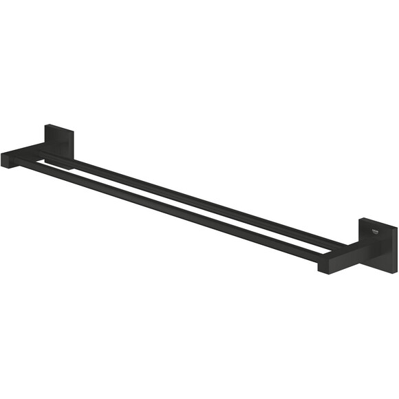 Полотенцедержатель Grohe QuickFix Start Cube Black 411042430 (черный матовый, двойной), Цвет производителя: черный матовый, фото 3