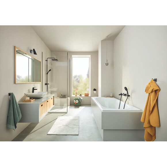 Комплект аксесуарів 4 в 1 Grohe QuickFix Start Cube Black 411152430 (409612430+409752430+411022430+410892430, чорний матовий), фото , изображение 2