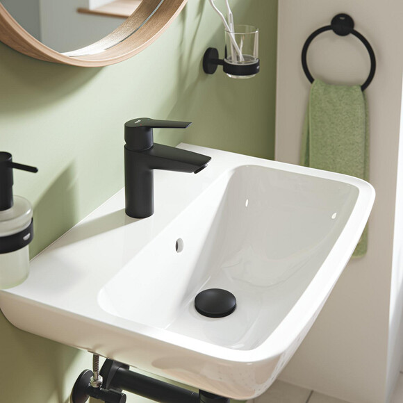 Дозатор рідкого мила Grohe QuickFix Start Black 411952430 (чорний матовий, настінний), Колір виробника: чорний матовий, фото , изображение 2