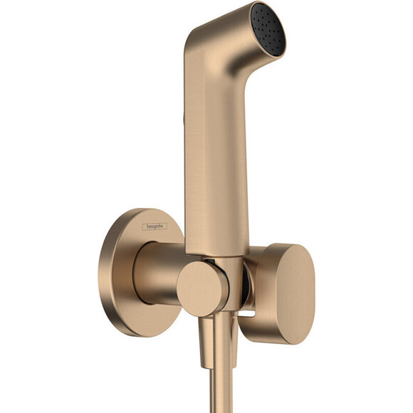 Гігієнічний душ із вентилем Hansgrohe Bidette 1jet S Brushed Bronze 29232140 (брашована бронза, зовнішня частина), Колір виробника: брашована бронза, фото 