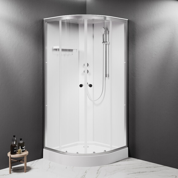 Душевой бокс Am.Pm X-Joy W94C-401-090MT (90x90 см, стекло прозрачное, профиль сатин, с поддоном), Доступные размеры: 90 x 90, Цвет производителя: сатин (хром матовый), фото 3