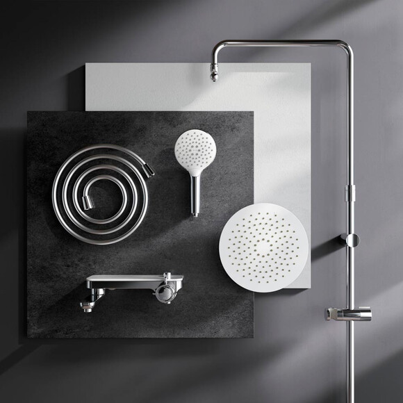 Душева система Am.Pm Like F0780700 (з виливом та поличкою), Колір виробника: хром, фото , изображение 9