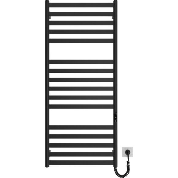 Электрический полотенцесушитель Hygge Family York 6.1.0503.06.BM (4820258983353, 530x1170, черный матовый, универсальный, с таймером), Доступные размеры: 530 x 1170, Цвет производителя: черный матовый, фото 3