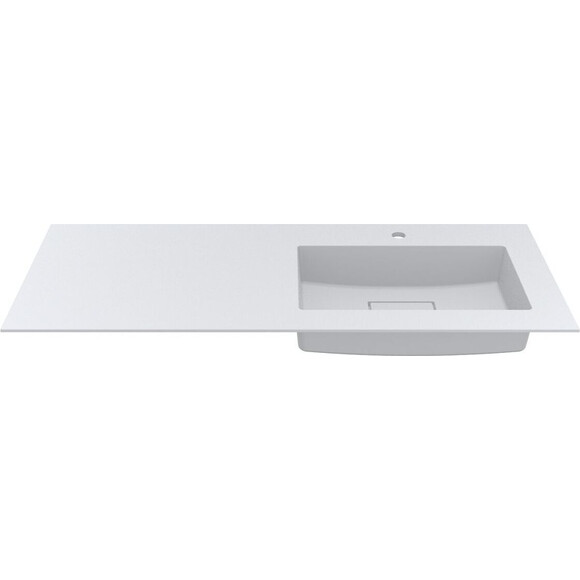 Умивальник-стільниця Miraggio Erica 1200 R Mirasoft 8813498 (120x50 см, білий матовий, з крилом), Доступні розміри: 120 x 50 R, Колір виробника: білий матовий, Технологія виробництва: Mirasoft Technology, фото , изображение 2
