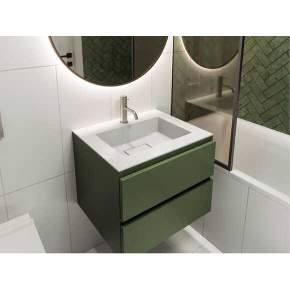 Умывальник Miraggio Erica 600 Miramarble 8813410 (60x50 см), Доступные размеры: 60 x 50, Цвет производителя: белый глянец, Технология производства: Miramarble, фото 3