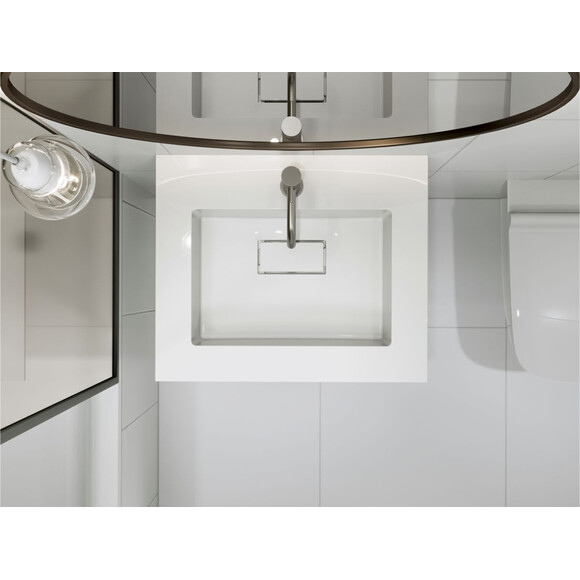 Умывальник Miraggio Erica 600 Miramarble 8813410 (60x50 см), Доступные размеры: 60 x 50, Цвет производителя: белый глянец, Технология производства: Miramarble, фото 4