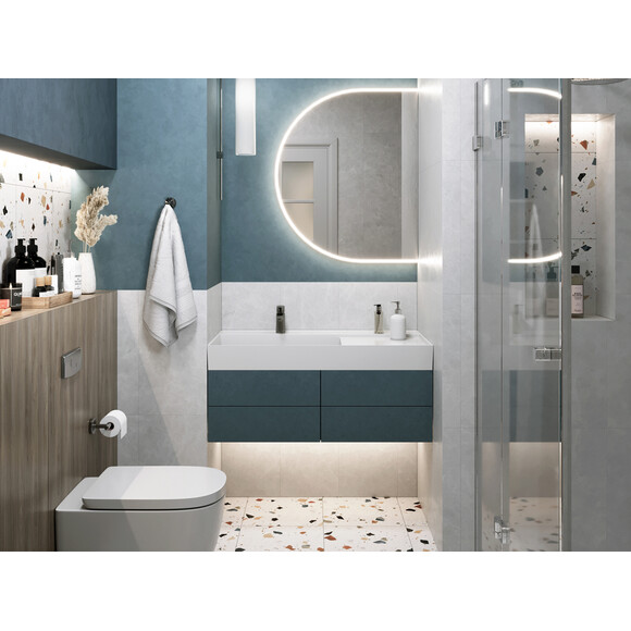 Умывальник Miraggio Soul 1000 Miramarble 8813393 (100x52 см, с крылом), Доступные размеры: 100 x 52, Цвет производителя: белый глянец, Технология производства: Miramarble, фото 3