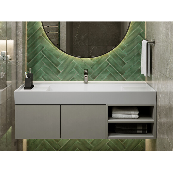 Умывальник Miraggio Soul 1200 Miramarble 8813394 (120x52 см, с крылом), Доступные размеры: 120 x 52, Цвет производителя: белый глянец, Технология производства: Miramarble, фото 4