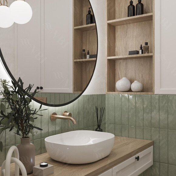 Умивальник VBI Bergamo White VBI-012500 (50x40 см, чаша), Доступні розміри: 50 x 40, Колір виробника: білий глянець, фото , изображение 2