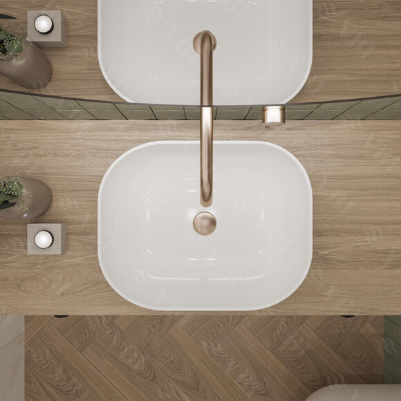 Умивальник VBI Bergamo White VBI-012500 (50x40 см, чаша), Доступні розміри: 50 x 40, Колір виробника: білий глянець, фото , изображение 4