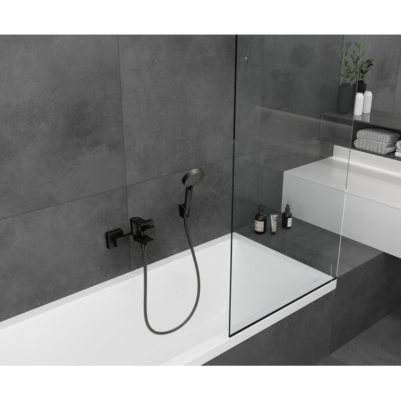 Тримач для душу Hansgrohe Porter S Black Matt 28331670 (чорний матовий), фото , изображение 2