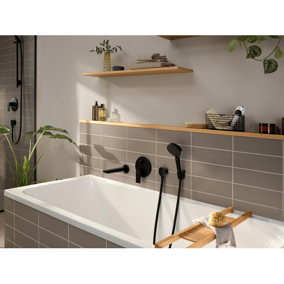 Внешняя часть смесителя скрытого монтажа для ванны Hansgrohe Rebris E Black Matt 72468670 (черная матовая), Цвет производителя: черный матовый, фото 2
