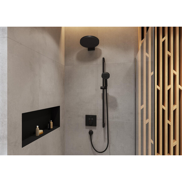 Внешняя часть термостатического смесителя скрытого монтажа для ванны Hansgrohe ShowerSelect Black Matt 15763670 (черная матовая), Цвет производителя: черный матовый, фото 2