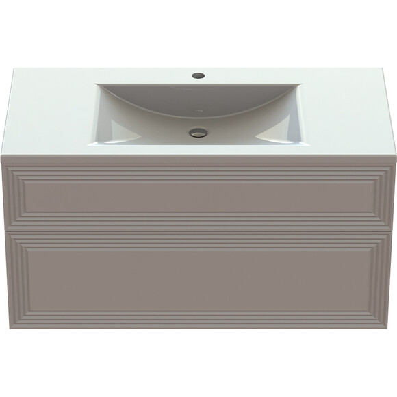 Тумба Snail Азалія з умивальником Snail Орфей 990КМ2165A100 (99 см, біла глянсова, підвісна), фото , изображение 3