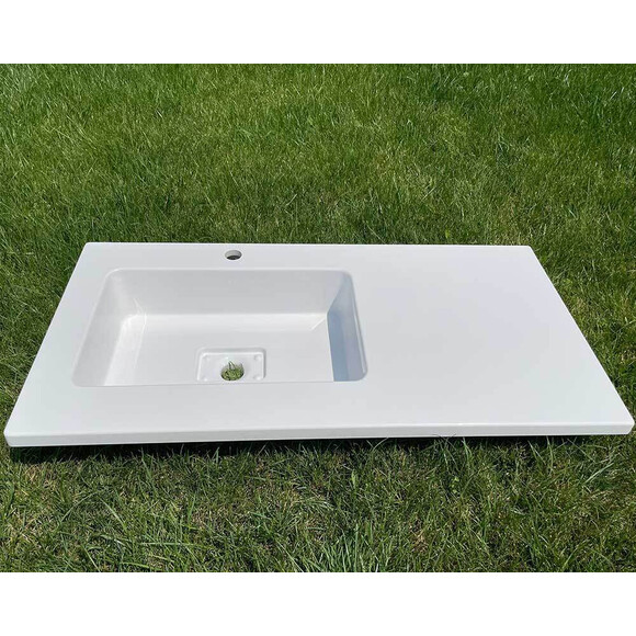 Умывальник Snail Ария L 166LA100 (100x50 см, с крылом), Доступные размеры: 100 x 50 L, Цвет производителя: белый глянец, фото 8