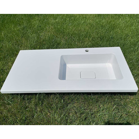 Умивальник Snail Арія R 166RA100 (100x50 см, з крилом), Доступні розміри: 100 x 50 R, Колір виробника: білий глянець, фото , изображение 4