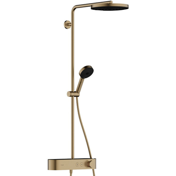 Душова система з термостатом Hansgrohe Pulsify S Brushed Bronze 24220140 (брашована бронза), Колір виробника: брашована бронза, фото 