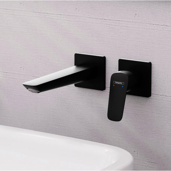 Зовнішня частина змішувача прихованого монтажу для умивальника Hansgrohe Logis Black Matt 71256670 (чорна матова), Колір виробника: чорний матовий, фото , изображение 2