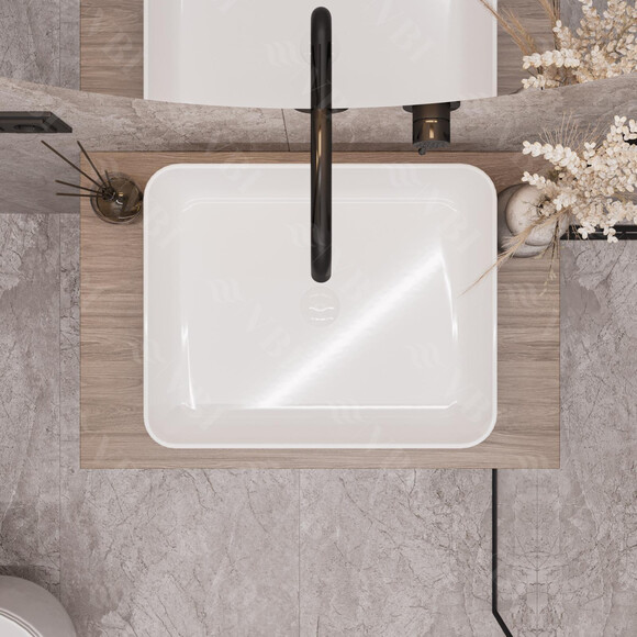 Раковина VBI Palermo White VBI-012300 (50x39 см, чаша), Доступні розміри: 50 x 39, Колір виробника: білий глянець, фото , изображение 3