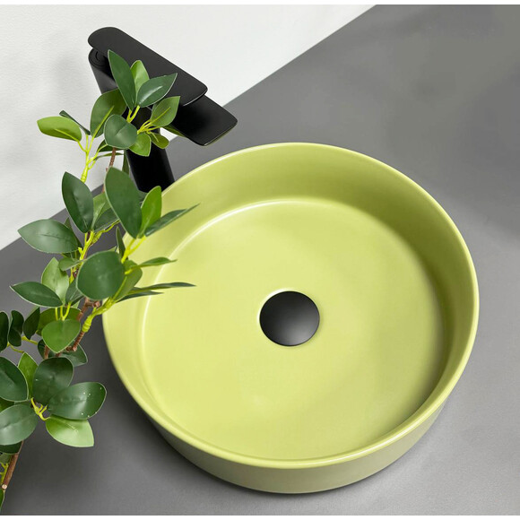 Раковина VBI Prato Olive Matt VBI-011402 (36 см, оливкова матова, чаша), Доступні розміри: 36 x 36, Колір виробника: оливковий матовий, фото 