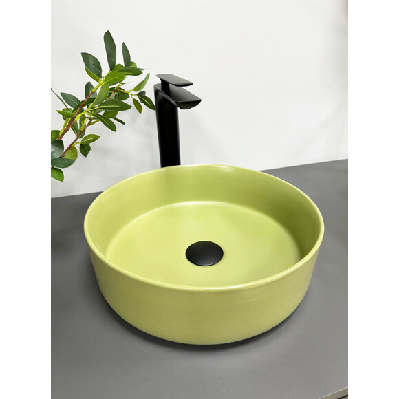 Раковина VBI Prato Olive Matt VBI-011402 (36 см, оливкова матова, чаша), Доступні розміри: 36 x 36, Колір виробника: оливковий матовий, фото , изображение 3