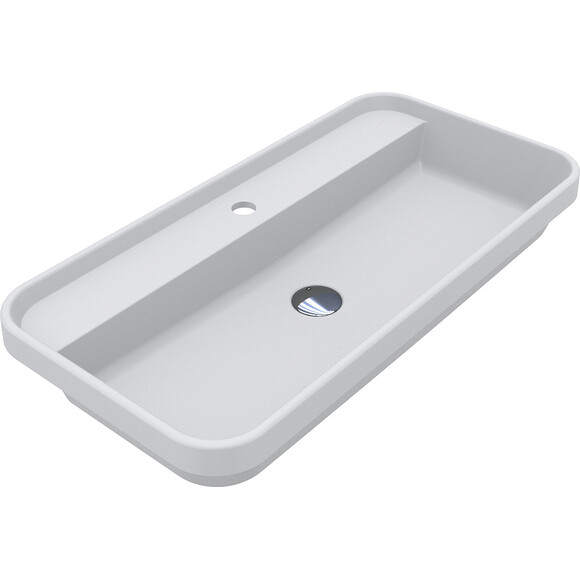 Умивальник Miraggio Ocean 800 Miramarble Matt 8813823 (80x40 см, білий матовий), Доступні розміри: 80 x 40, Колір виробника: білий матовий, Технологія виробництва: Miramarble Matt, фото 