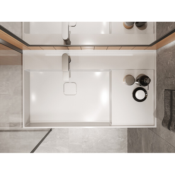 Умывальник Miraggio Soul 900 Miramarble 8813319 (90x52 см, с крылом), Доступные размеры: 90 x 52, Цвет производителя: белый глянец, Технология производства: Miramarble, фото 3