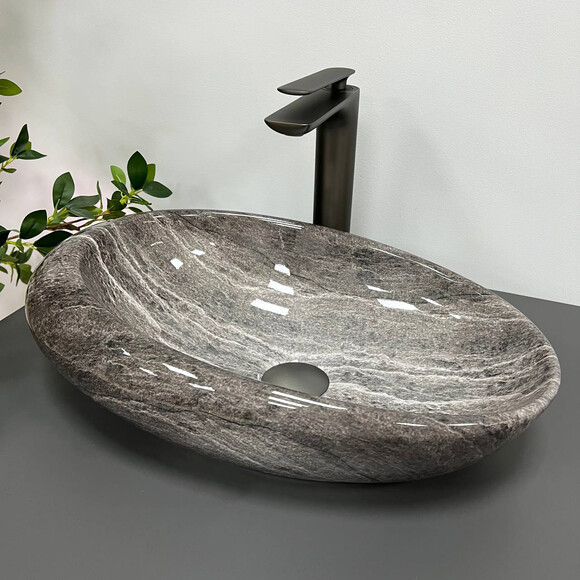 Раковина VBI Vicenza Dark Stone VBI-014800 (49x31 см, темный камень, чаша), Доступные размеры: 49 x 31, Цвет производителя: темный камень, фото 3