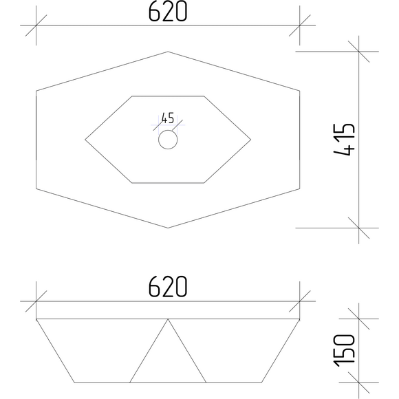 Раковина VBI Venezia Marble Black VBI-012405 (62x41 см, чорний мармур глянсовий, чаша), Доступні розміри: 62 x 41, Колір виробника: чорний мармур глянсовий, фото , изображение 4