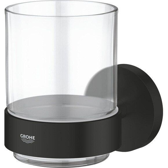Стакан для зубных щеток Grohe Essentials 1022562430 (черный матовый, настенный), фото 2