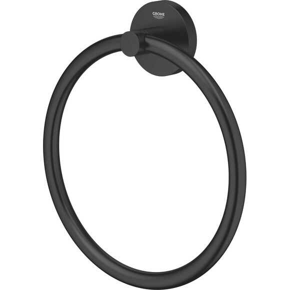 Тримач для рушників Grohe Essentials 1024612430 (чорний матовий, кільце), фото , изображение 5