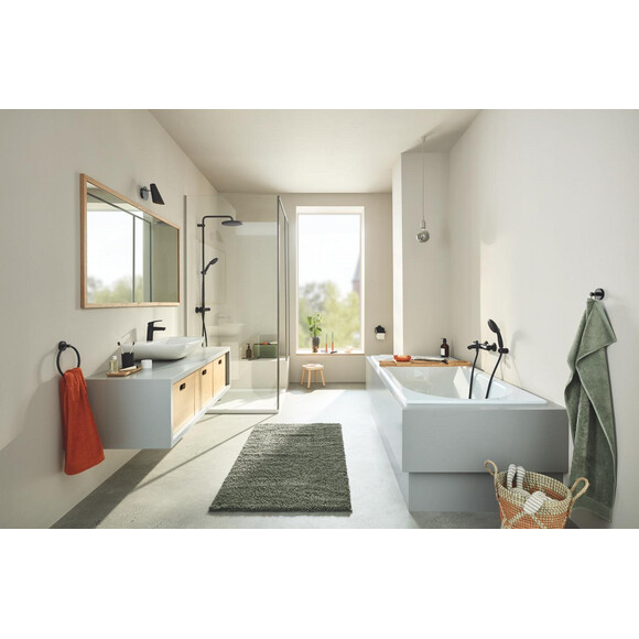 Тримач для рушників Grohe Essentials 1024612430 (чорний матовий, кільце), фото , изображение 2