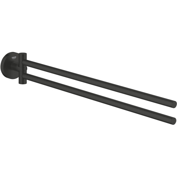 Держатель для полотенец Grohe Essentials 1024672430 (черный матовый, двойной, поворотный), фото 