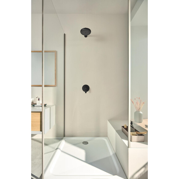 Зовнішня частина змішувача прихованого монтажу для душу Grohe Eurosmart 194512433 (чорна матова), фото , изображение 2