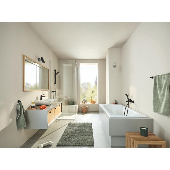Лейка для душа Grohe Tempesta 110 261642433 (черная матовая, двухрежимная, с шлангом и держателем), фото 3