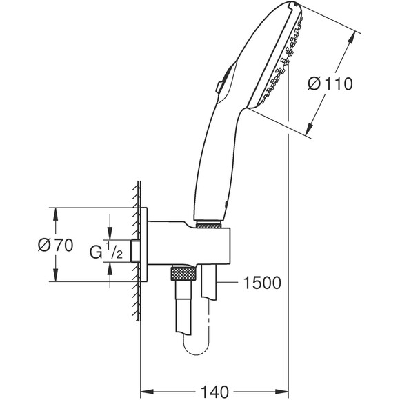 Лійка для душу Grohe Tempesta 110 26406003 (дворежимна, зі шлангом та тримачем), фото , изображение 7