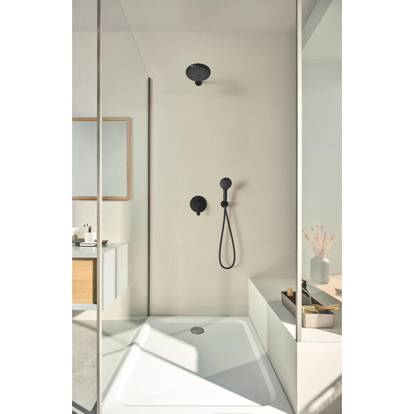 Лейка для душа Grohe Tempesta 110 264062433 (черная матовая, двухрежимная, с шлангом и держателем), фото 2