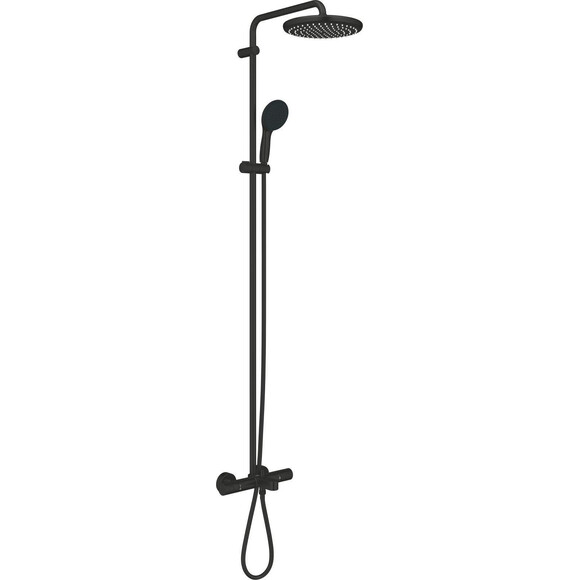 Душевая система с термостатом Grohe Tempesta 250 266722431 (черная матовая, с изливом), фото 3