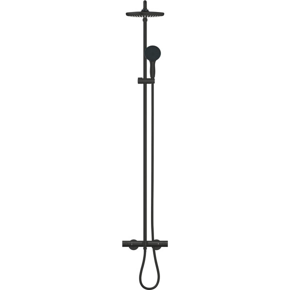 Душевая система с термостатом Grohe Tempesta 250 266722431 (черная матовая, с изливом), фото 4