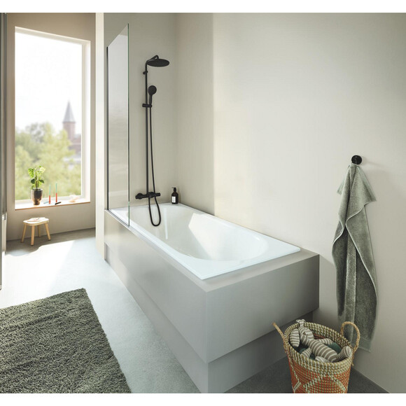 Душевая система с термостатом Grohe Tempesta 250 266722431 (черная матовая, с изливом), фото 2