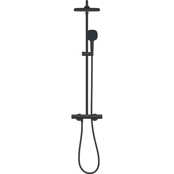 Душова система з термостатом Grohe Tempesta Cube 250 266892431 (чорна матова), фото , изображение 8
