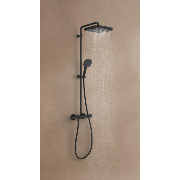 Душова система з термостатом Grohe Tempesta Cube 250 266892431 (чорна матова), фото , изображение 3